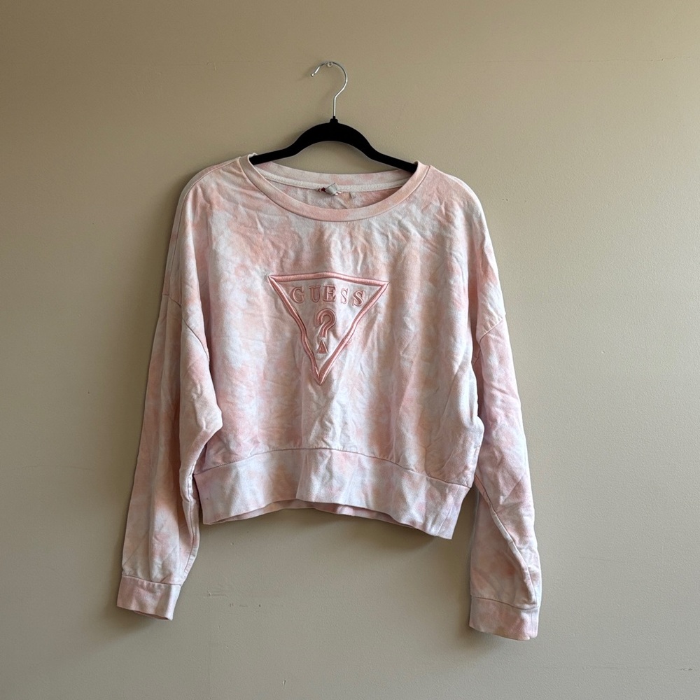Guess Women's Light Pink Logo Sweatshirt